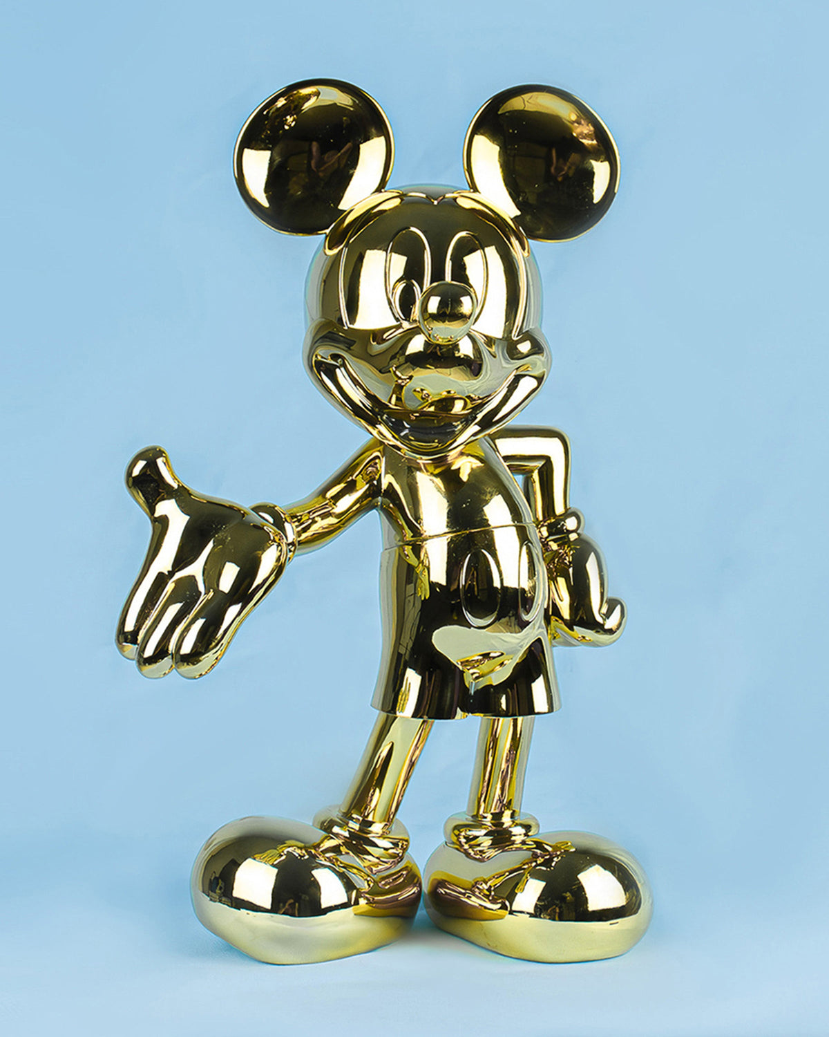 Leblon Delienne Mickey Welcome sculpture in Chromed Gold, 12 inch – view 3