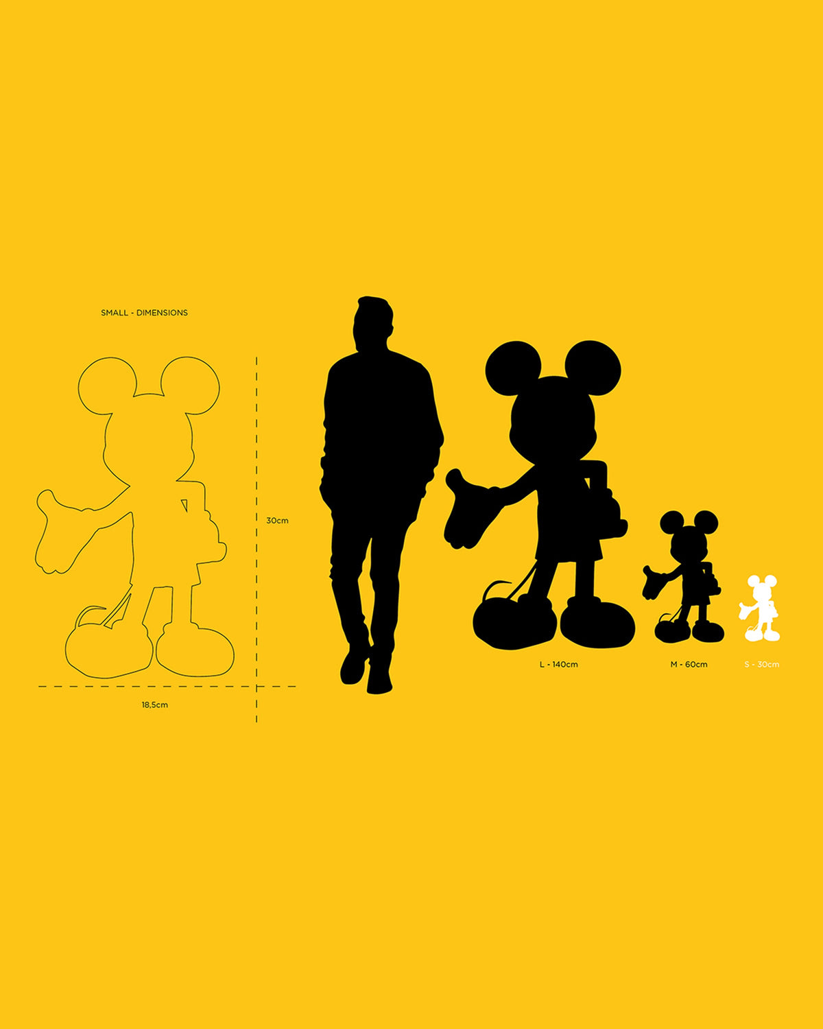 Leblon Delienne Mickey Welcome sculpture in Black & Gold, 12 inch – view 5