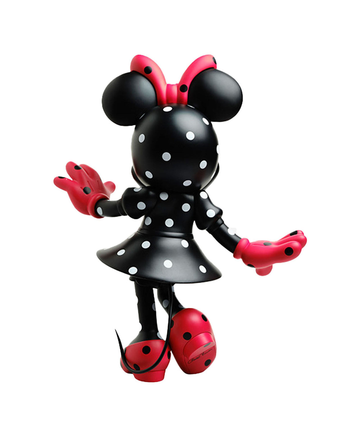 Leblon Delienne Minnie by Chantal Thomass sculpture in Matt Black & Red polka dots, 12 inch