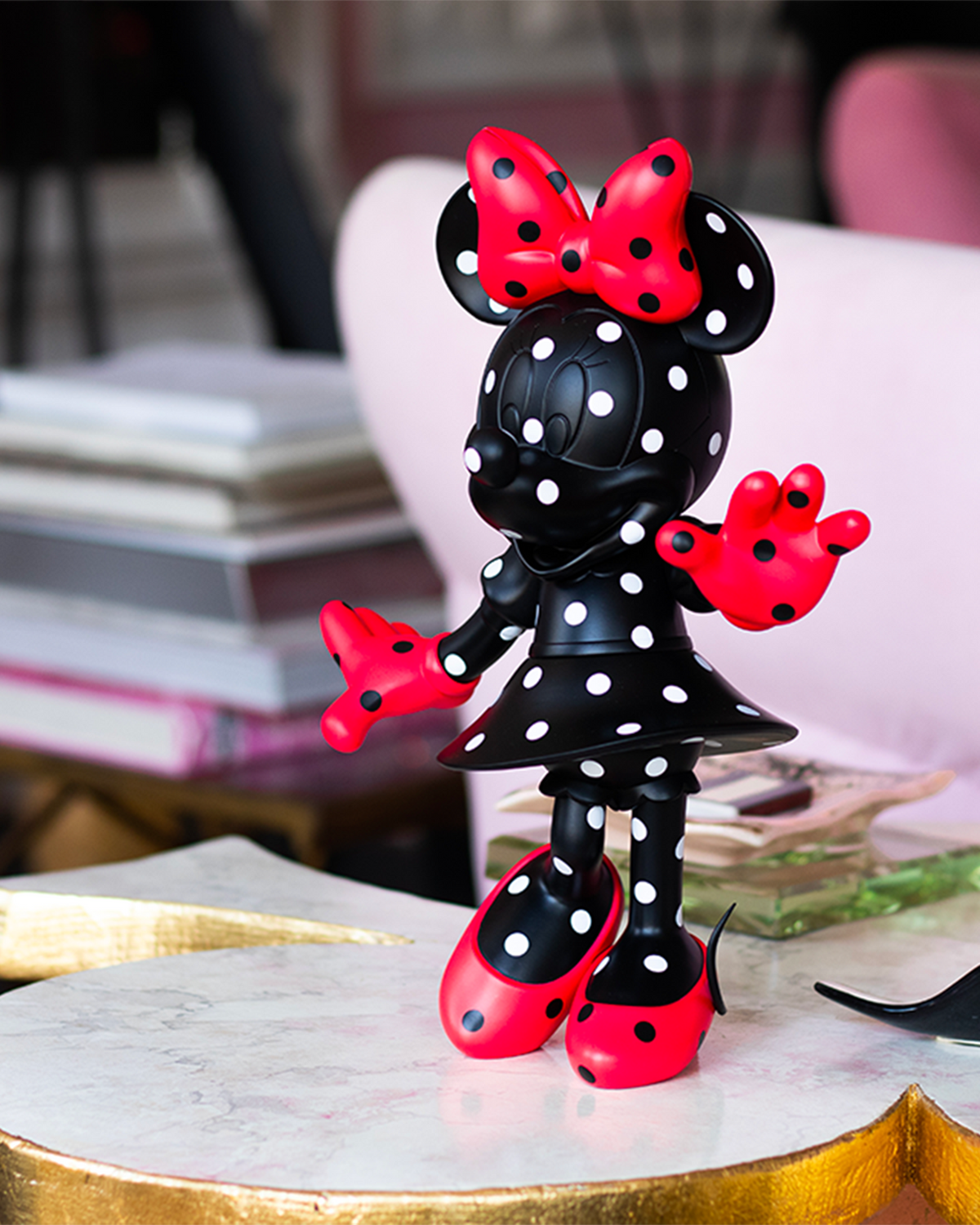 Leblon Delienne Minnie by Chantal Thomass sculpture in Matt Black & Red polka dots, 12 inch – view 5