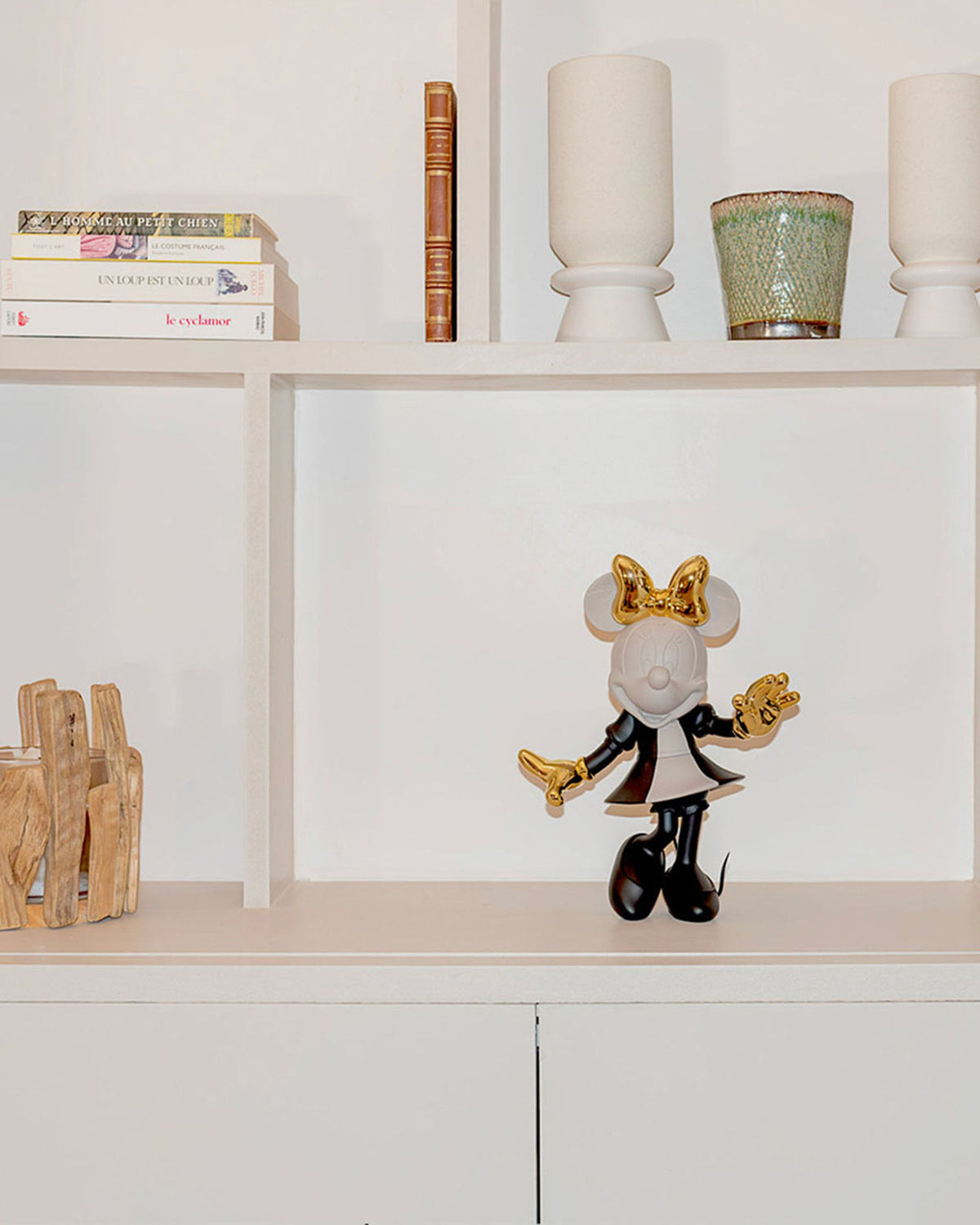 Leblon Delienne Minnie by Kelly Hoppen sculpture in Taupe, Black & Gold, 12 inch – view 4