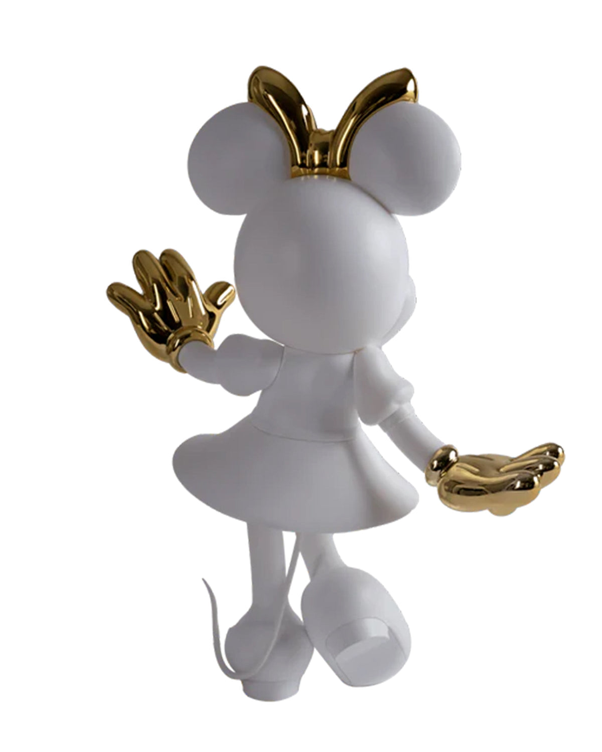 Leblon Delienne Minnie Welcome sculpture in White & Gold, 12 inch