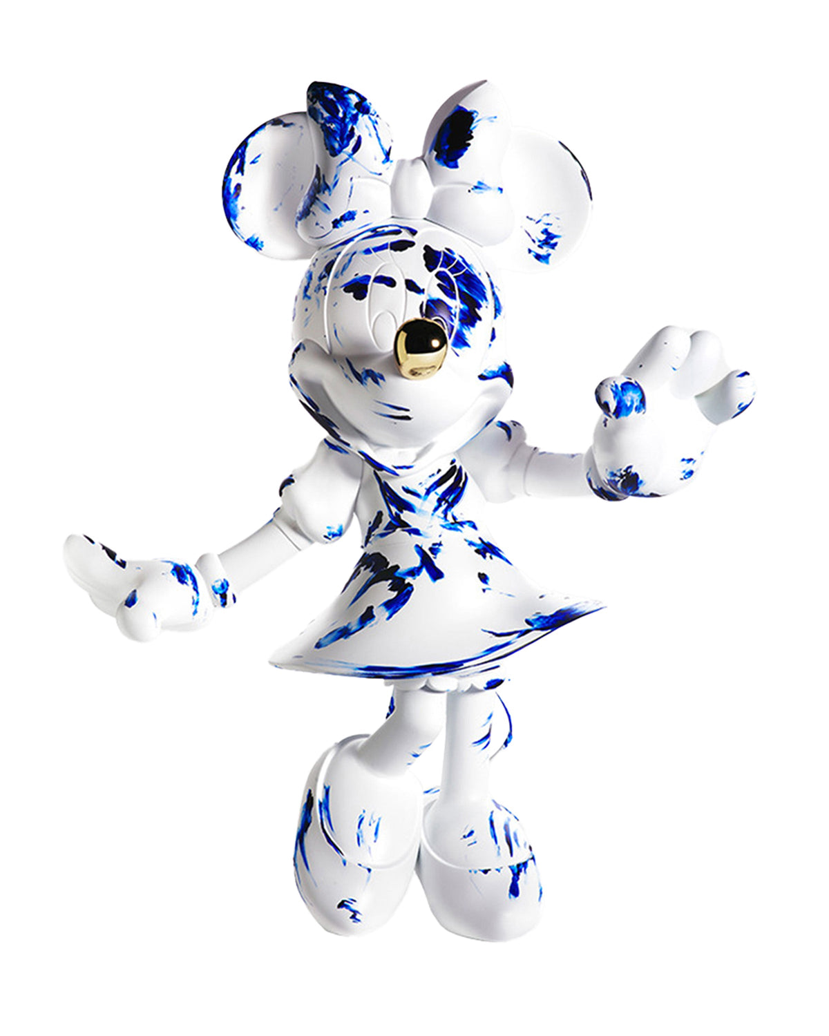 Leblon Delienne One Minute Minnie by Marcel Wanders sculpture in White & Delft Blue, chromed gold nose, 24 inch – view 2