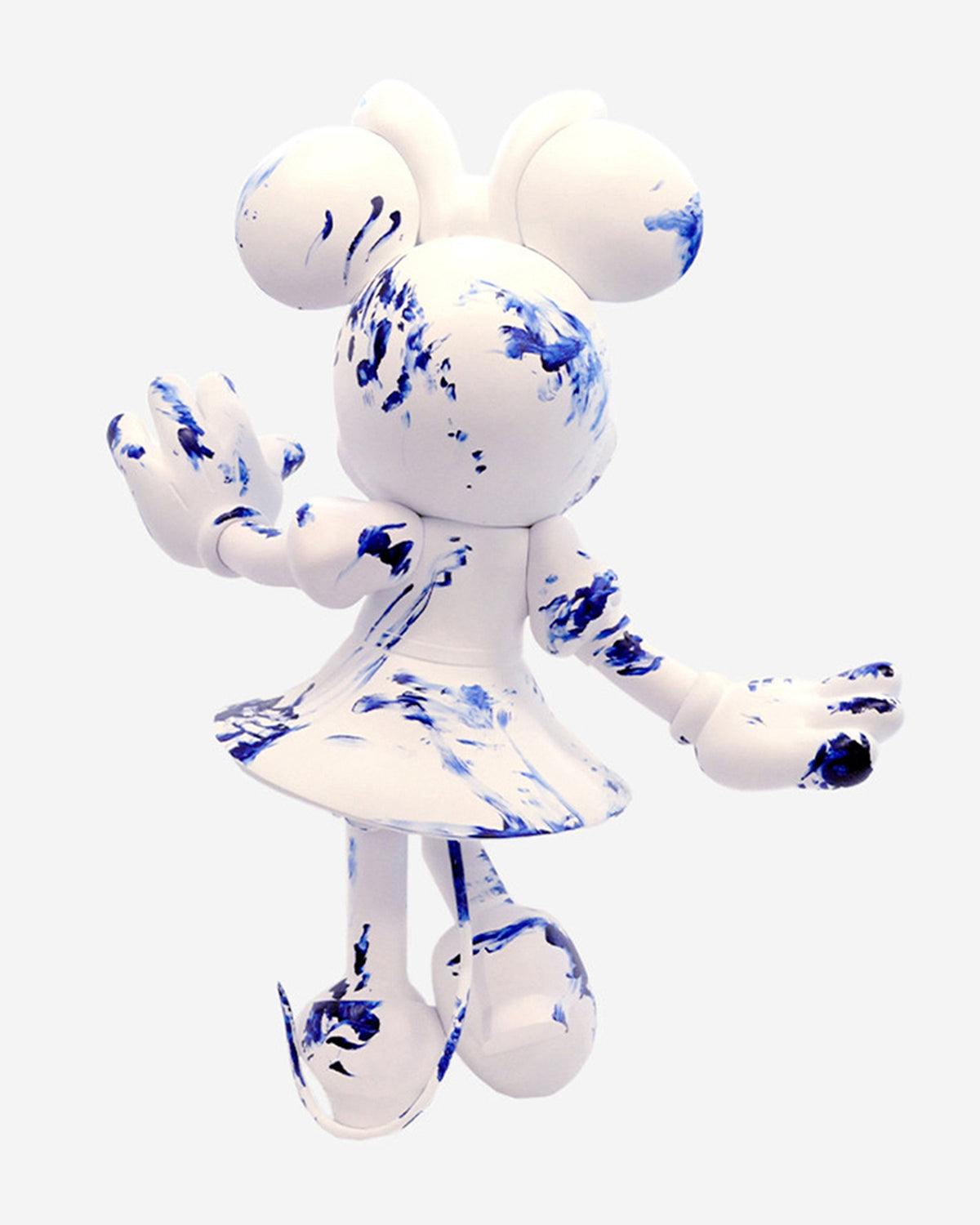 Leblon Delienne One Minute Minnie by Marcel Wanders sculpture in White & Delft Blue, chromed gold nose, 24 inch