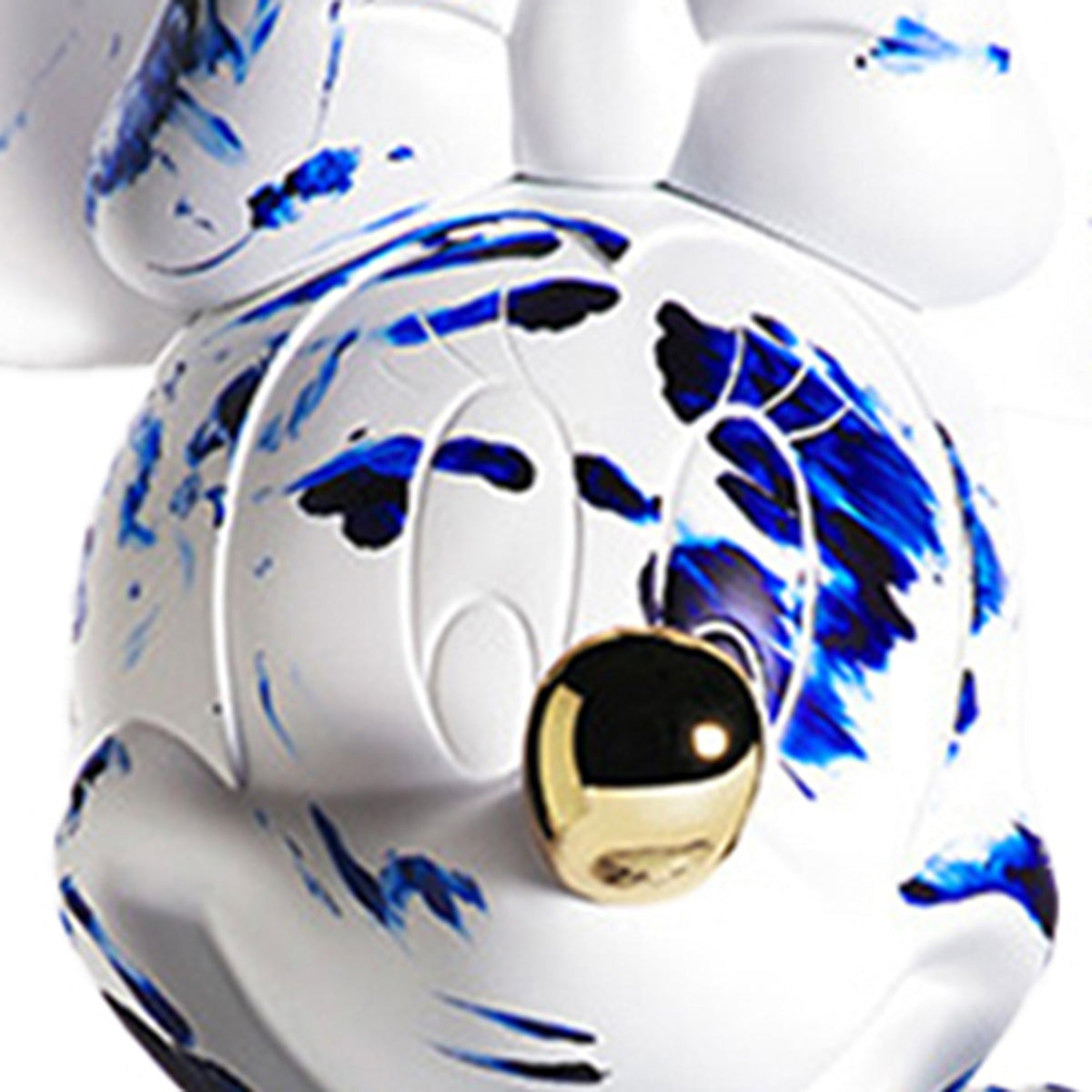Leblon Delienne One Minute Minnie by Marcel Wanders sculpture in White & Delft Blue, chromed gold nose, 24 inch – view 7