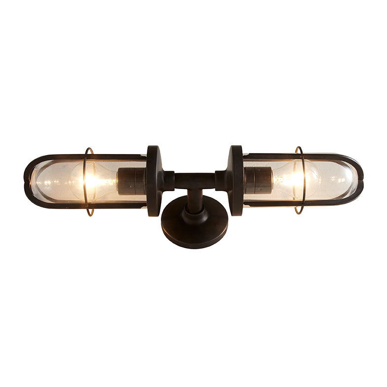 Weatherproof Ship’s Double Well Glass Wall Light by Original BTC (photo 1)