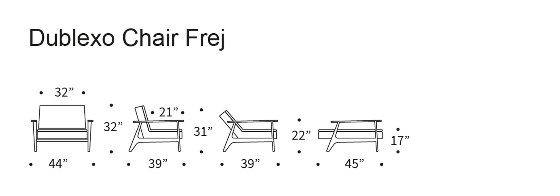 Dublexo Frej Chair With Smoke Oak Legs 95-74105126 Innovation Living USA