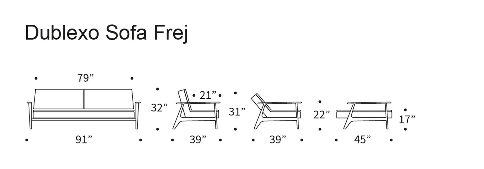 Dublexo Frej Sofa Bed With Smoke Oak Legs 95-74105027 Innovation Living USA