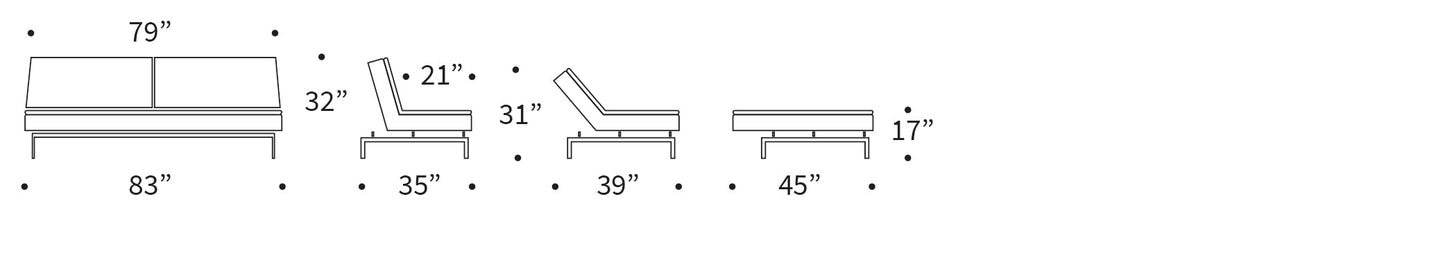 Dublexo Deluxe Sofa Bed With Stainless Steel Legs 95-741050 Innovation Living USA