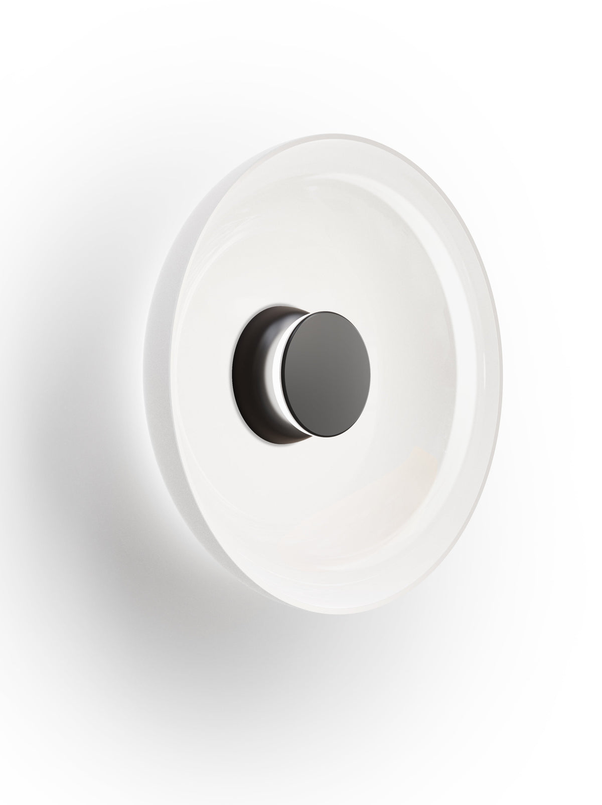 Pablo Designs Totem Sconce Glass – Shade D, Black/Black canopy/faceplate