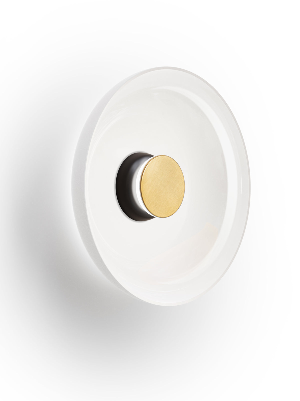 Pablo Designs Totem Sconce Glass – Shade D, Black/Brass canopy/faceplate