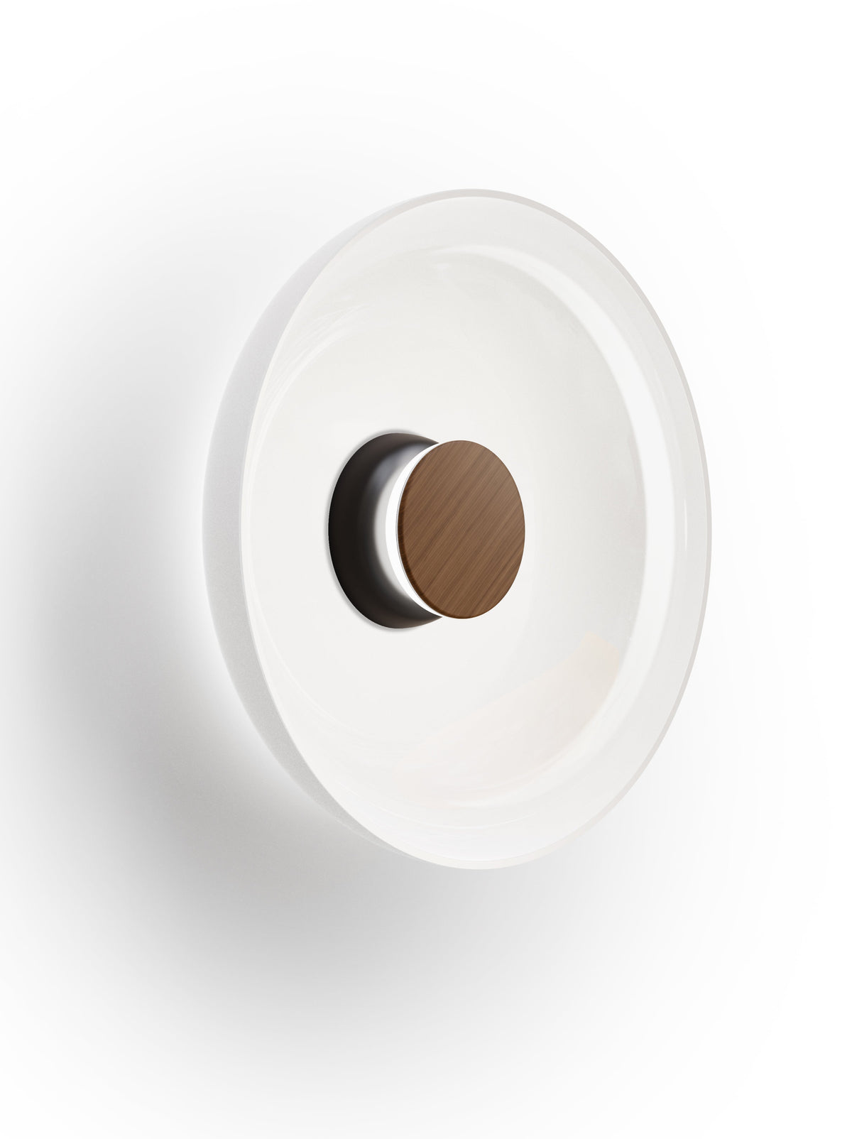 Pablo Designs Totem Sconce Glass – Shade D, Black/Walnut canopy/faceplate