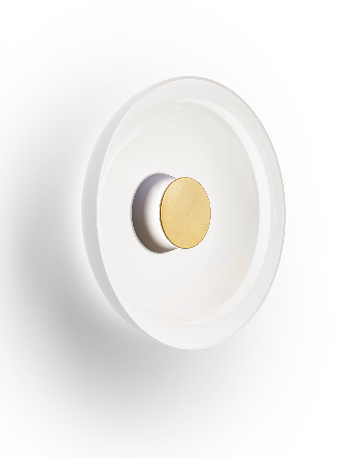 Pablo Designs Totem Sconce Glass – Shade D, Grey/Brass canopy/faceplate