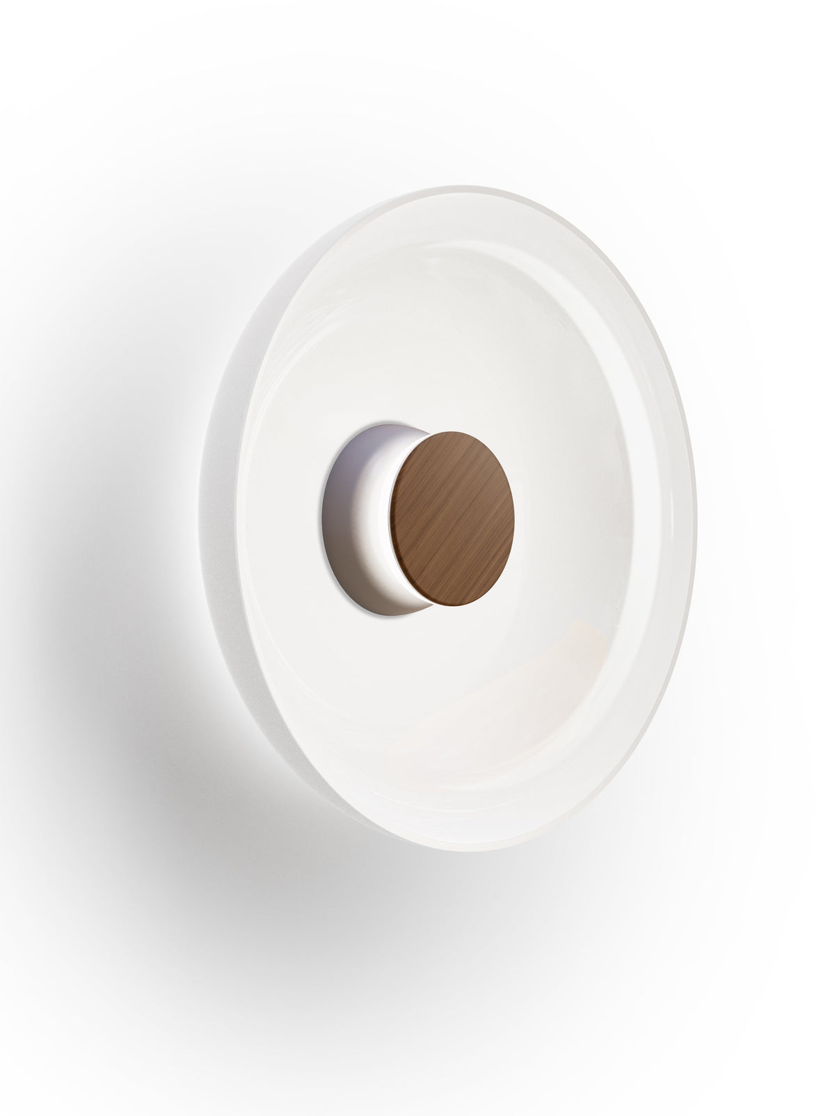 Pablo Designs Totem Sconce Glass – Shade D, Grey/Walnut canopy/faceplate
