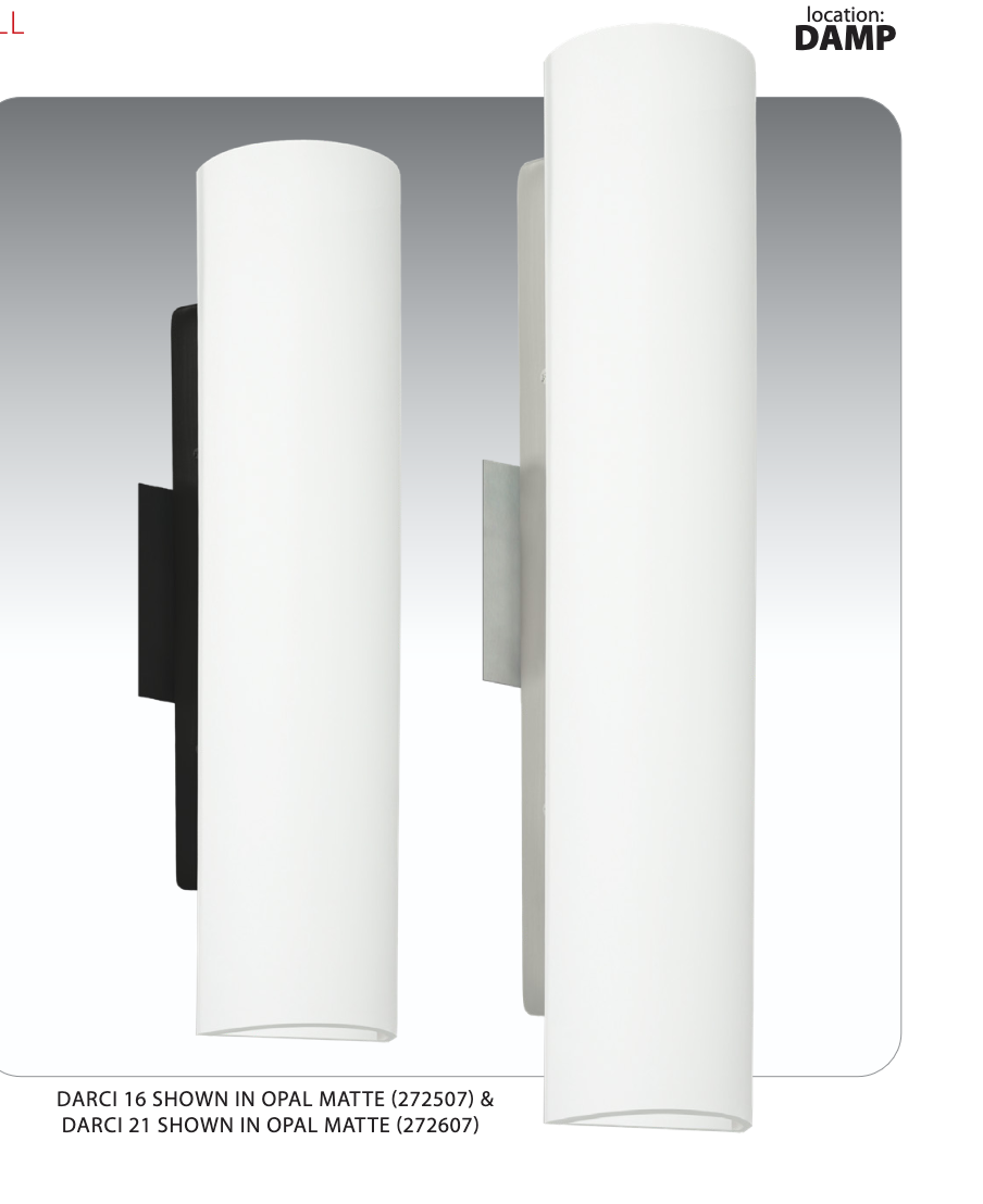 Vertical Besa Darci wall sconce with opal matte glass shade
