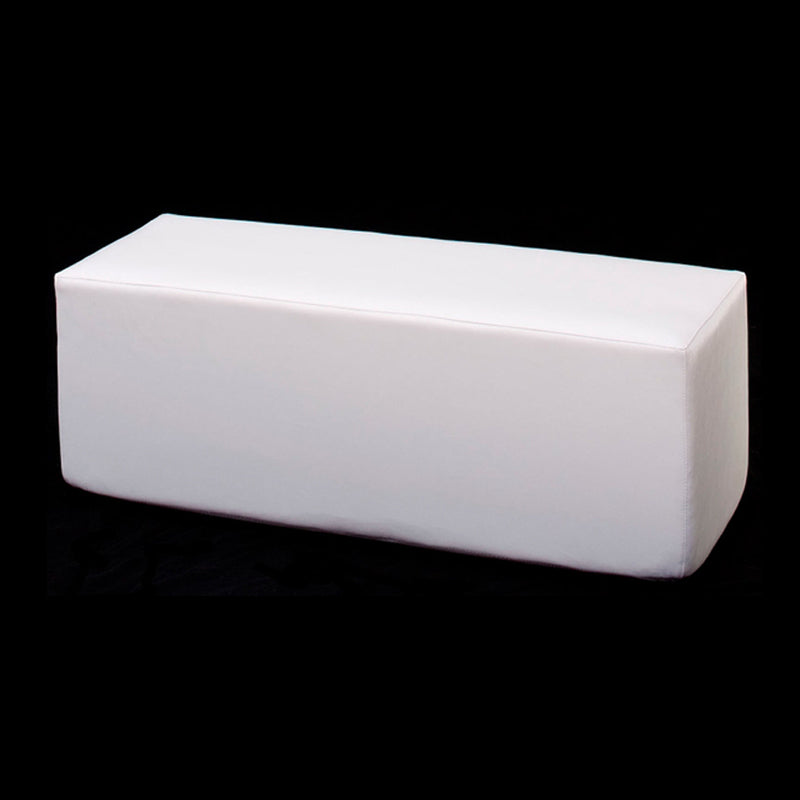 White Dash bench, one of two in the Pool Club Now set, on a black studio background