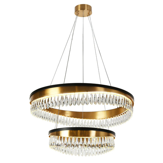 Delphinium 2 Tier Brass Chandelier - LNC Home