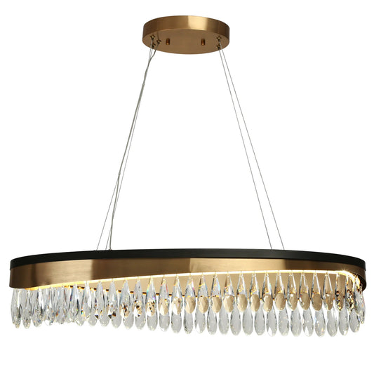 Modern Brass LED Chandelier 31 5 Inch Delphiniumt - LNC Home
