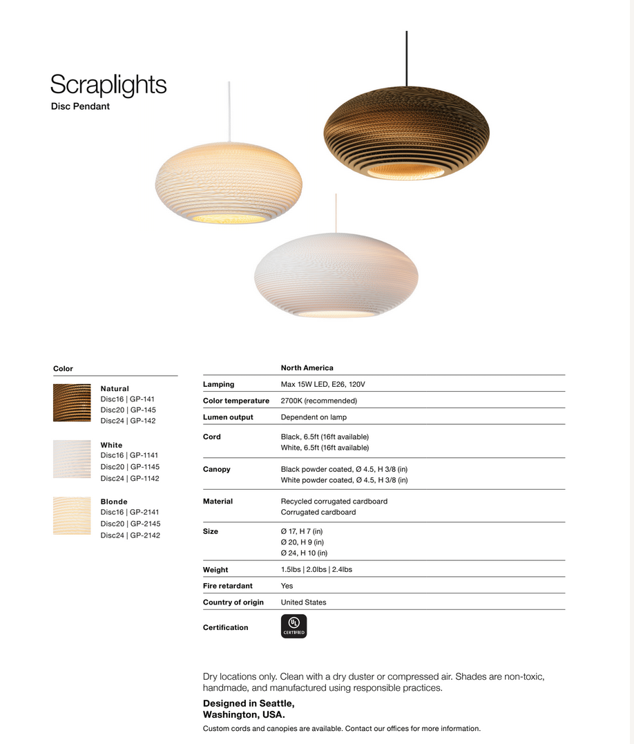 Disc Handcrafted Pendant Lamp By Graypants