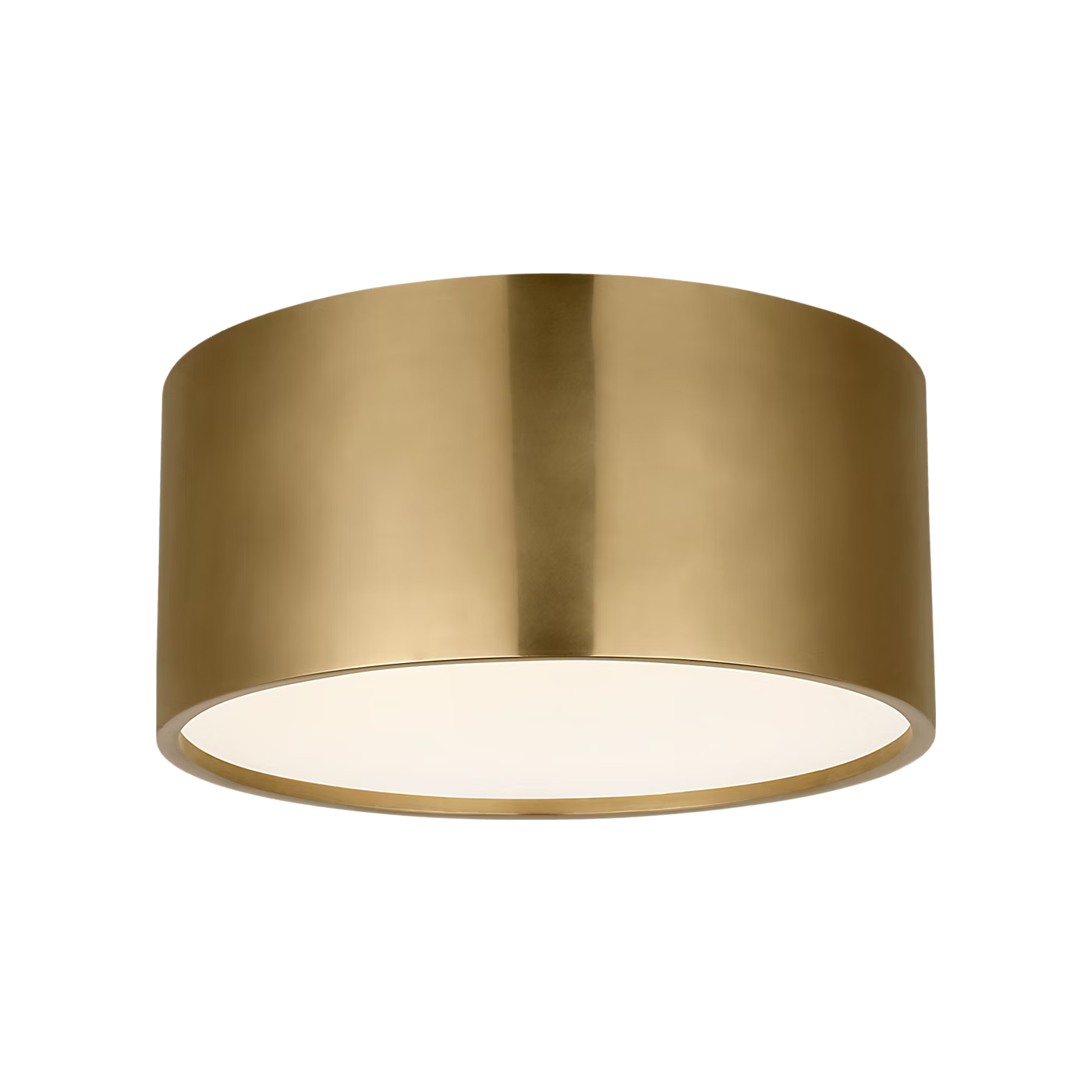 Compact 10 inch brass ceiling light flush mount with warm LED glow