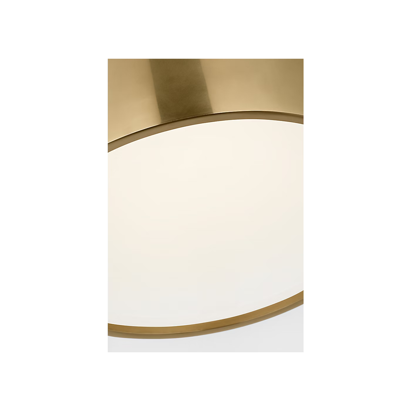 Dola 10 flush mount in brass finish installed in modern bedroom