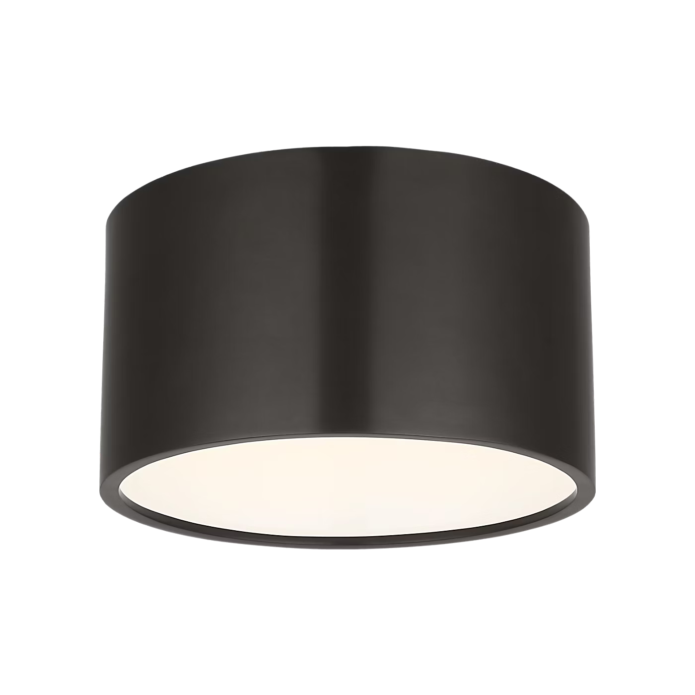 Bronze LED flush mount ceiling light installed in modern bedroom