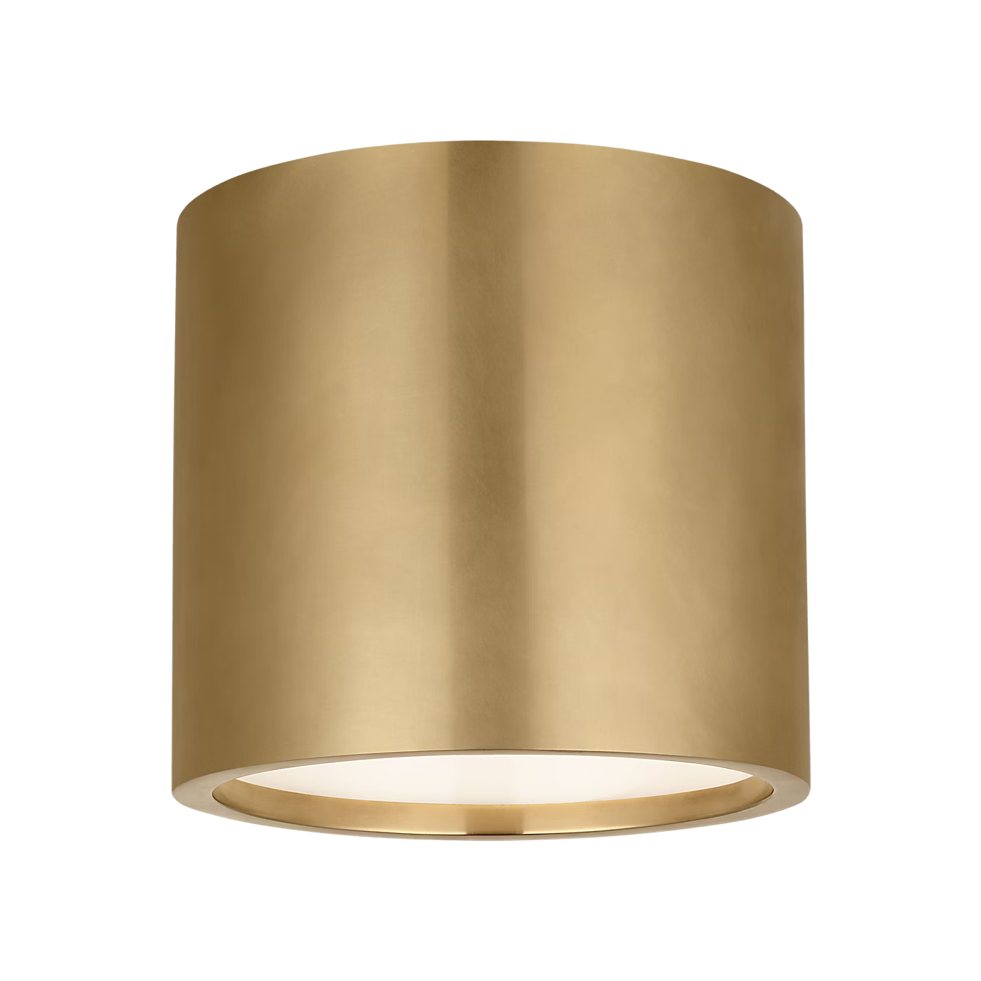 Contemporary antique brass flush mount light with integrated LED