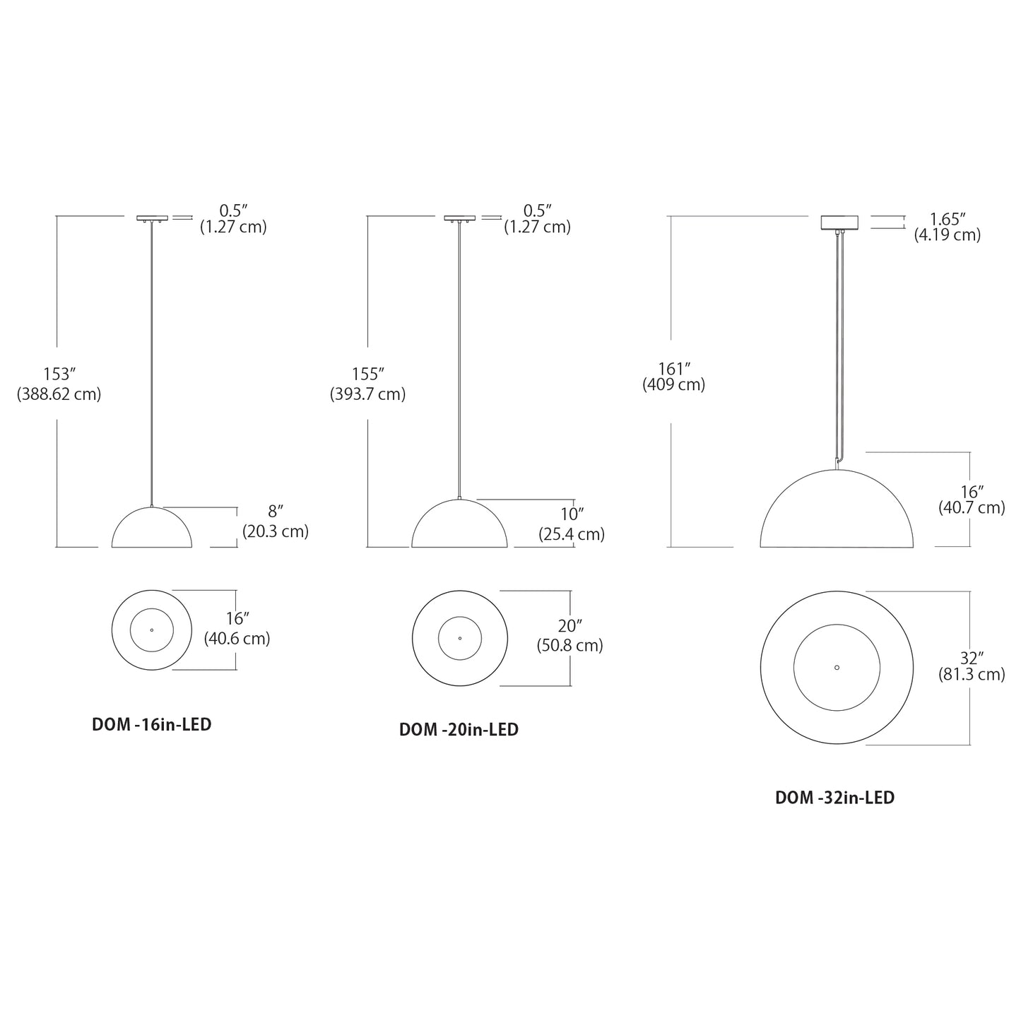 BlackJack Lighting Domos 32" Pendant Light