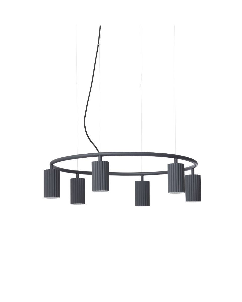 Pholc Donna ring chandelier by Nina Jobs and Stina Sandwall – Circle 60 (23.6 in) Black Ink, second view