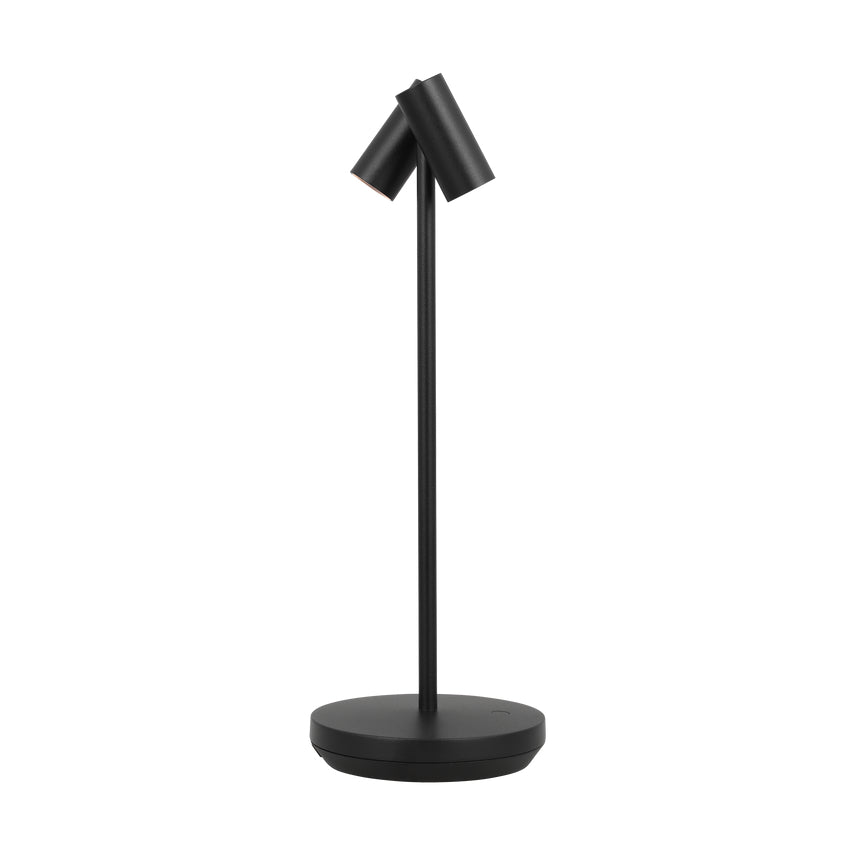 Modern black rechargeable table lamp for hotel rooms, office desks, and dining tables