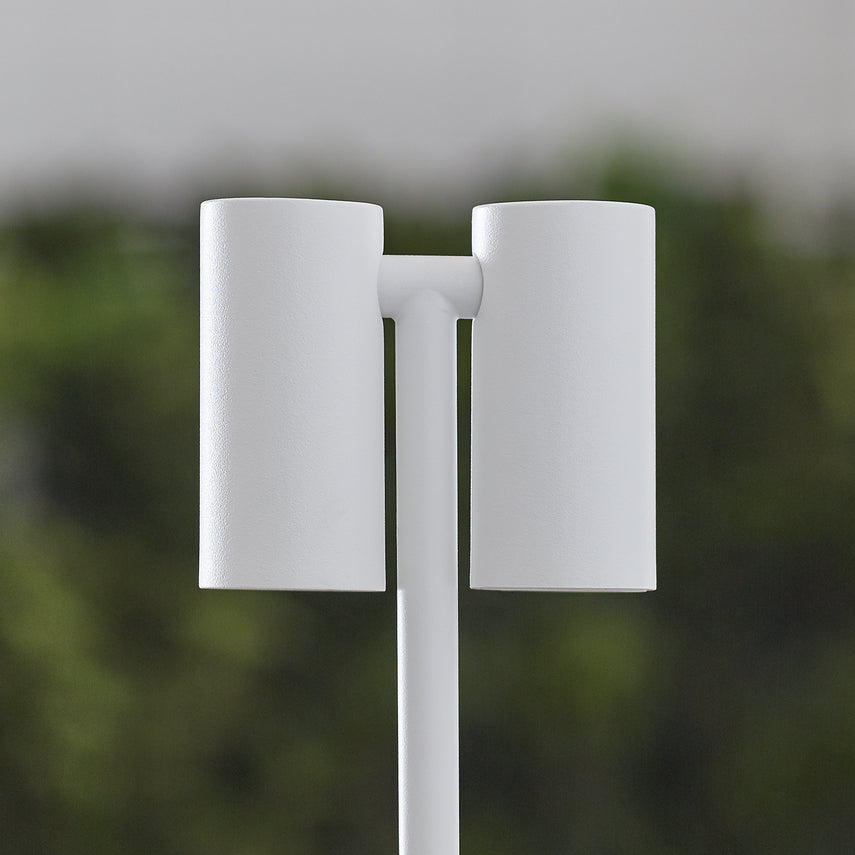 Visual Comfort Doppia lamp in whitec finish with cordless rechargeable convenience