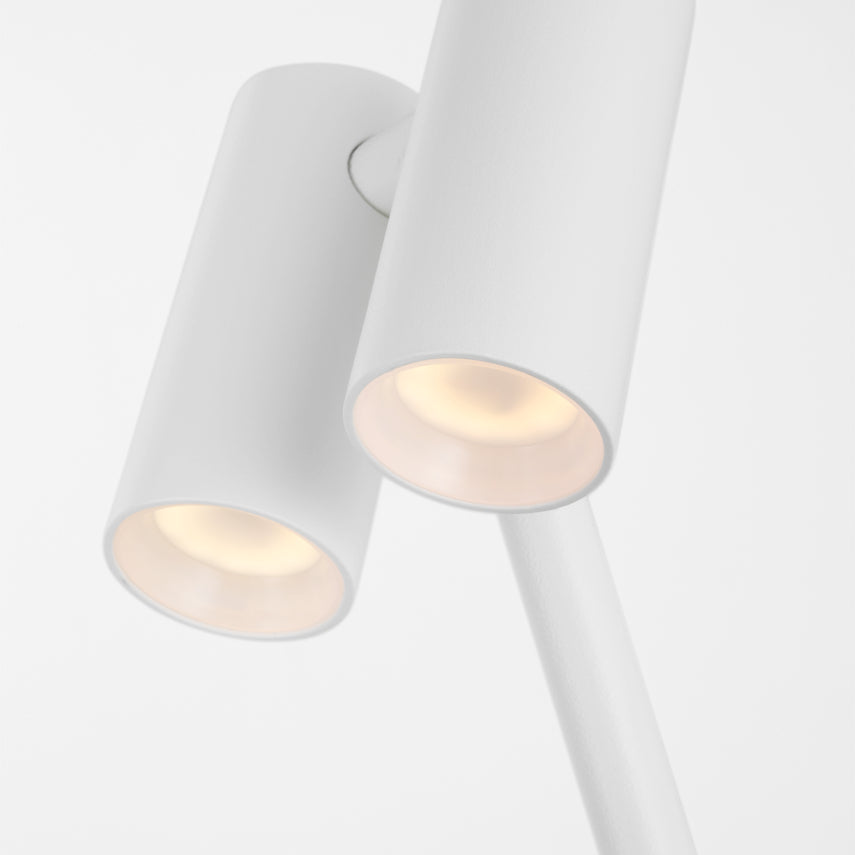 White rechargeable lighting fixture with warm 2700K LED illumination and modern styling