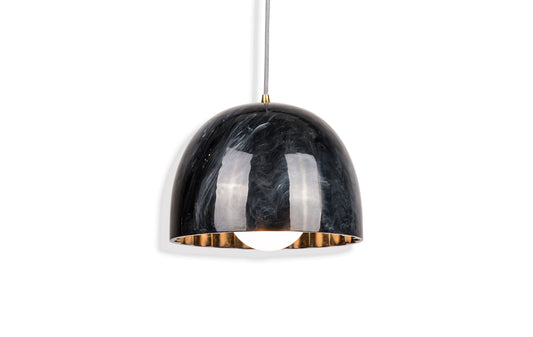 Doric 28 Suspension Lamp | Black Marble Pendant Light