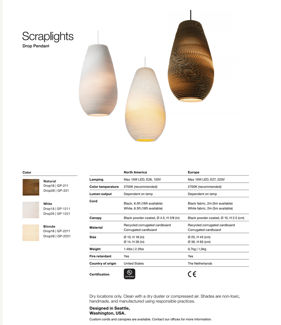 Recycled Cardboard Pendant Light By Graypants