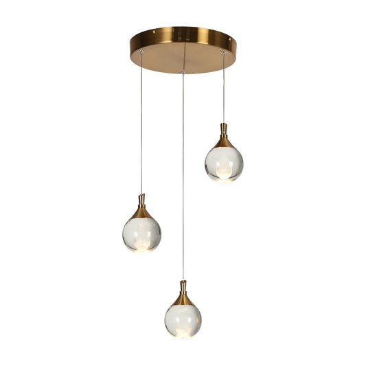 Dsenlupor 14 Inch 3 Light LED Globe Chandelier - LNC Home
