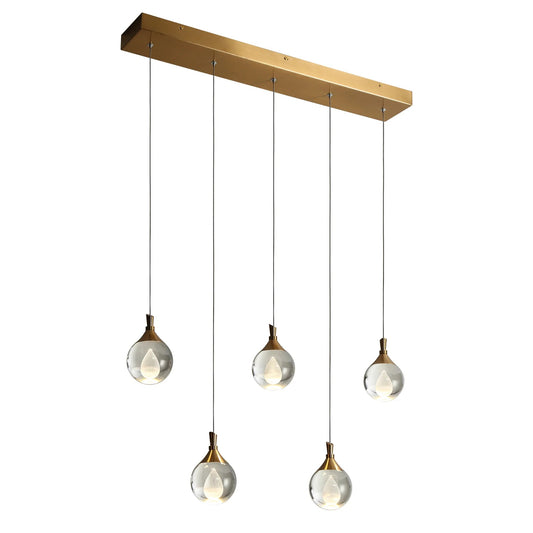 Dsenlupor 30 Inch 5 Light Brass LED Pendant Ha0511403 - LNC Home
