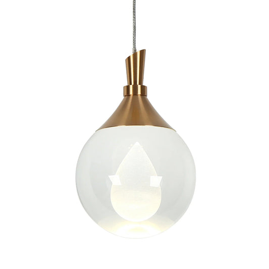 Dsenlupor Modern Brass LED Glass Pendant - LNC Home