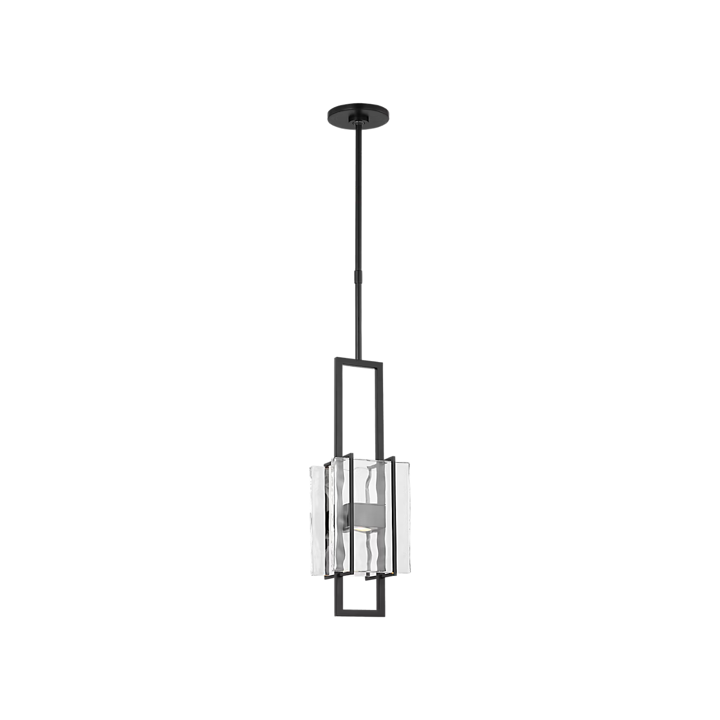 Duelle 19 hanging pendant light black finish with warm ambient glow