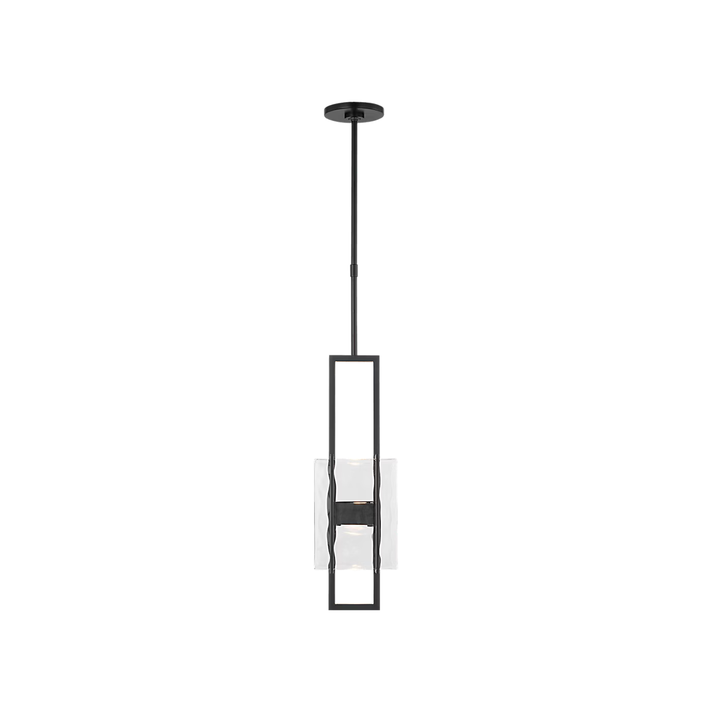 Modern black pendant light Duelle 19 with integrated LED lighting