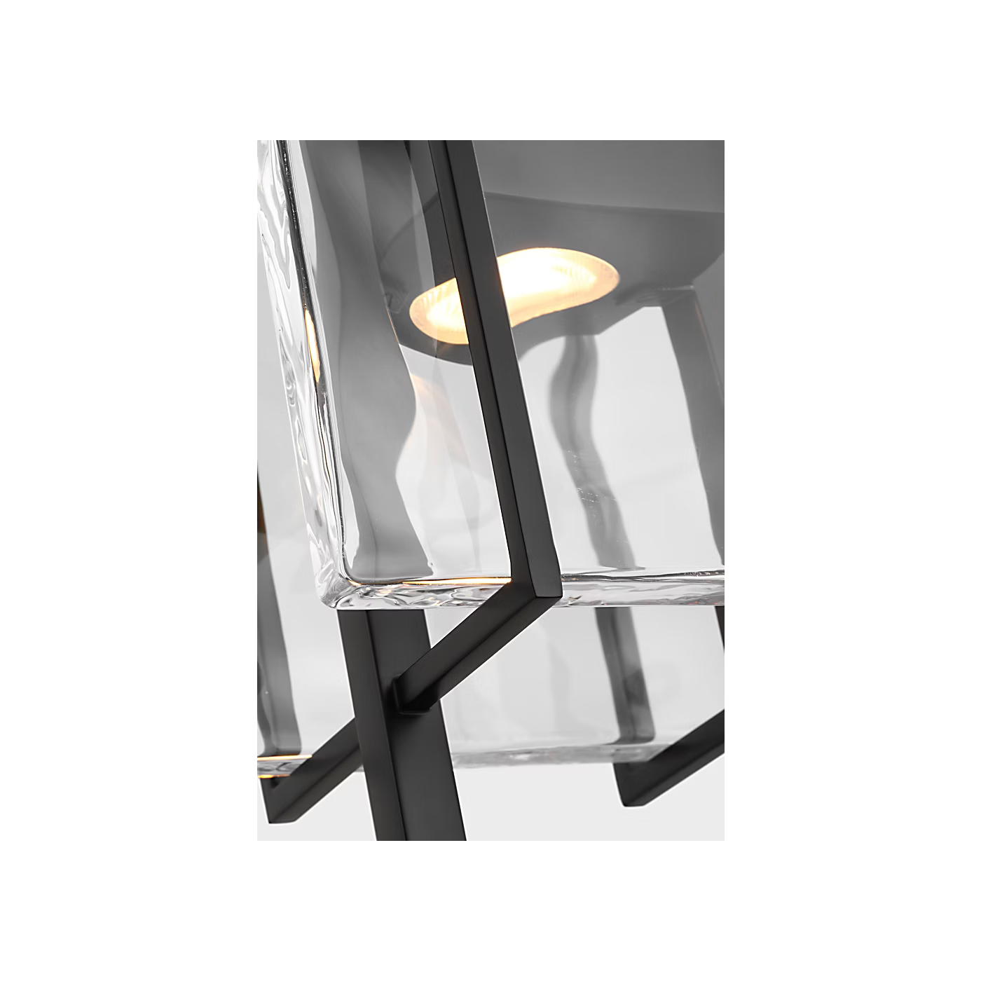 Black glass pendant light Duelle 19 with soft 2700K warm illumination