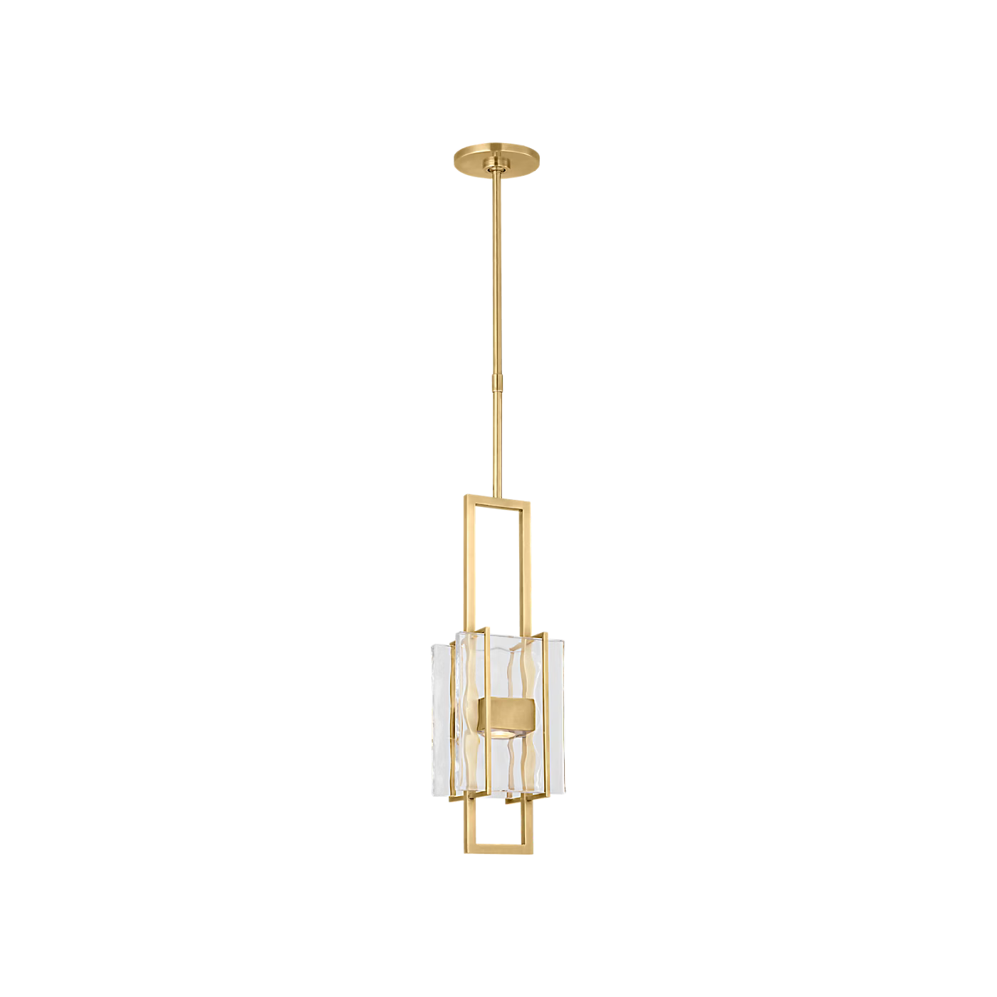 Elegant antique brass pendant light Duelle 19 for dining room or kitchen