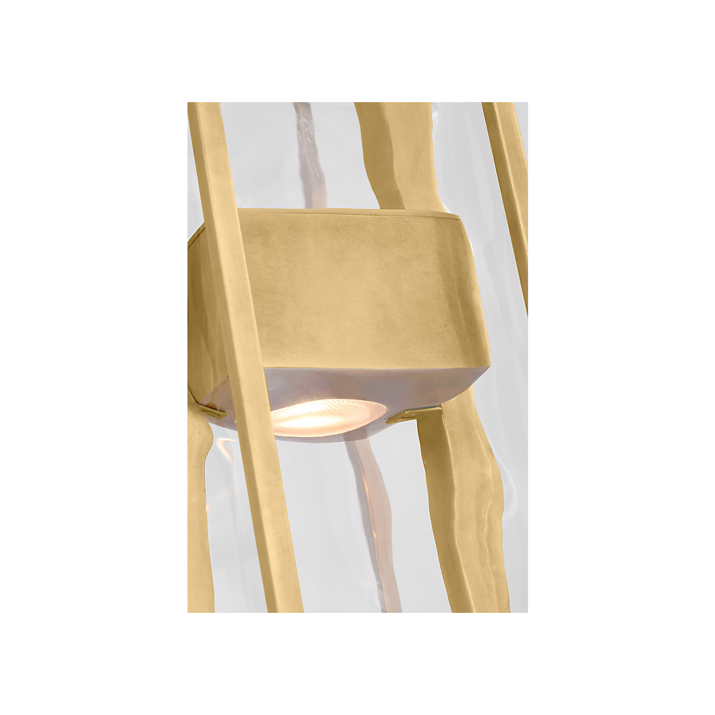 Contemporary glass pendant light in antique brass Duelle 19 LED fixture