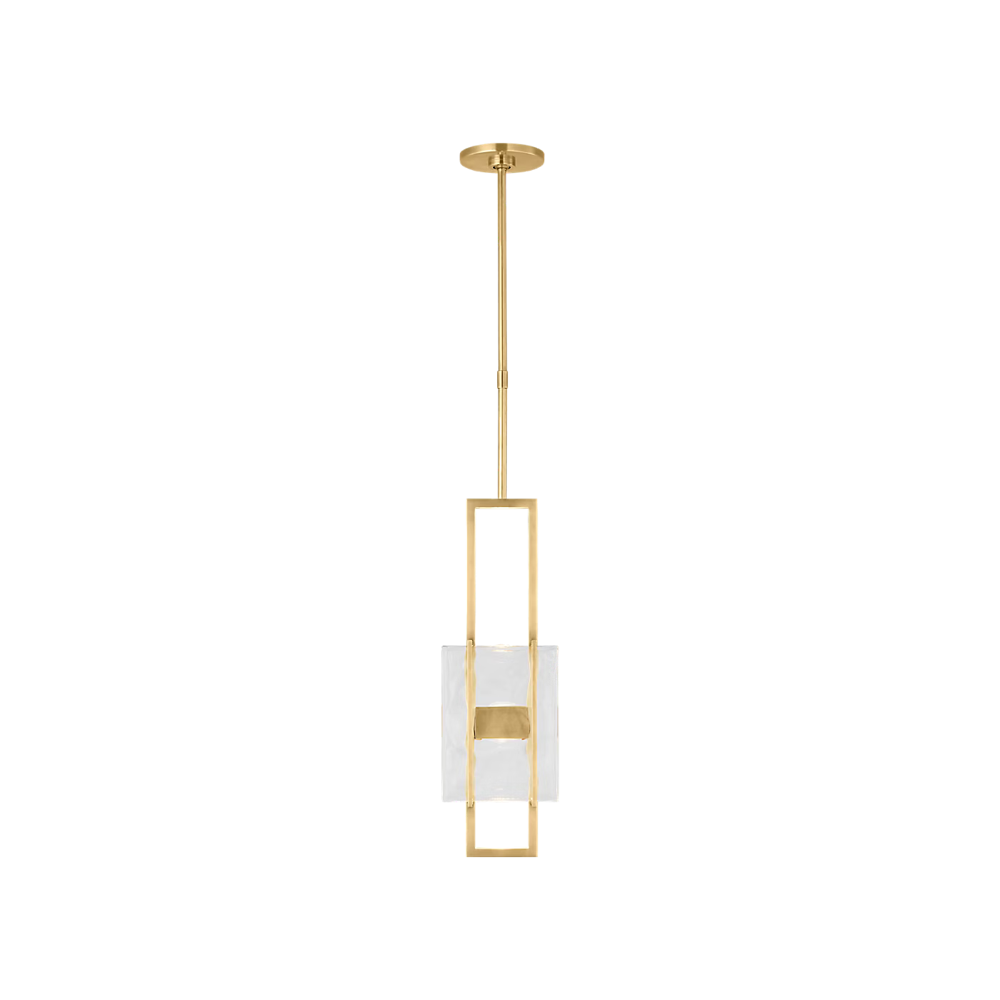 Duelle 19 hanging light antique brass finish with warm ambient illumination