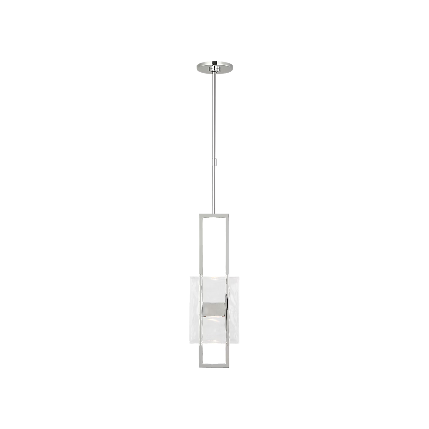 Duelle 19 hanging light polished nickel finish with ambient LED glow