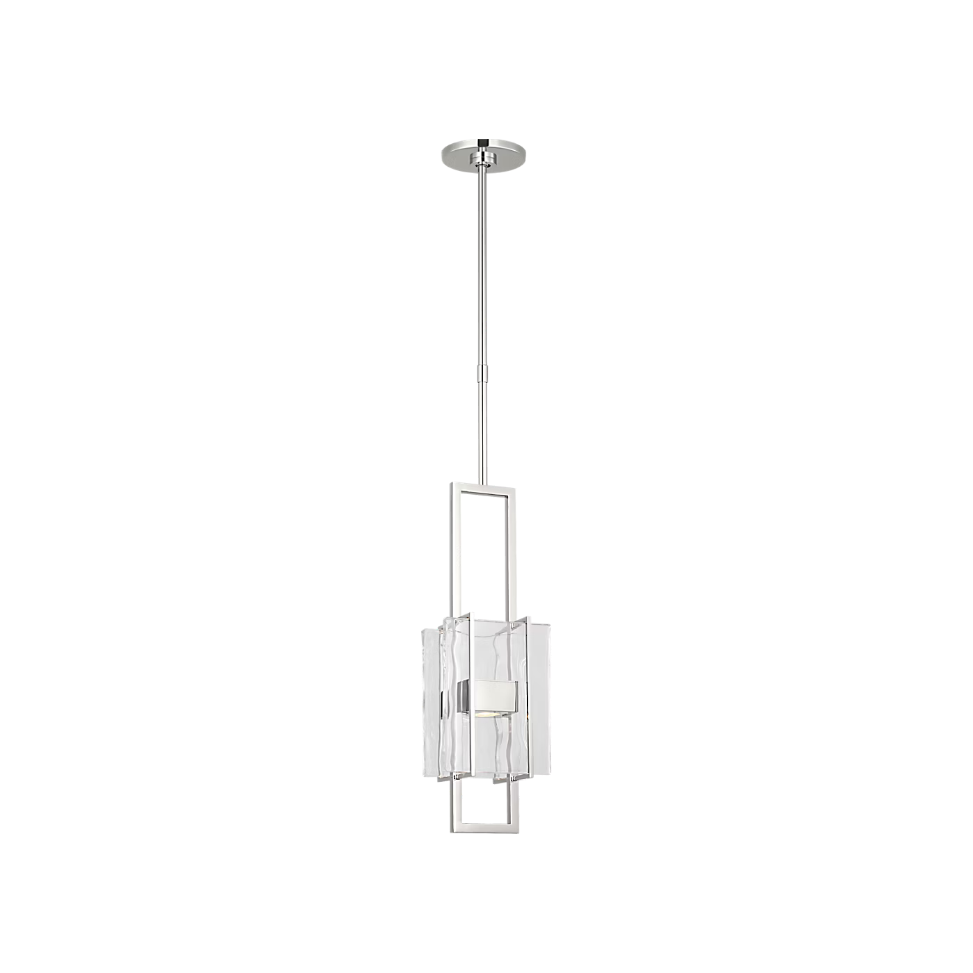 Duelle 19 pendant lamp polished nickel with clear glass and dimmable LED