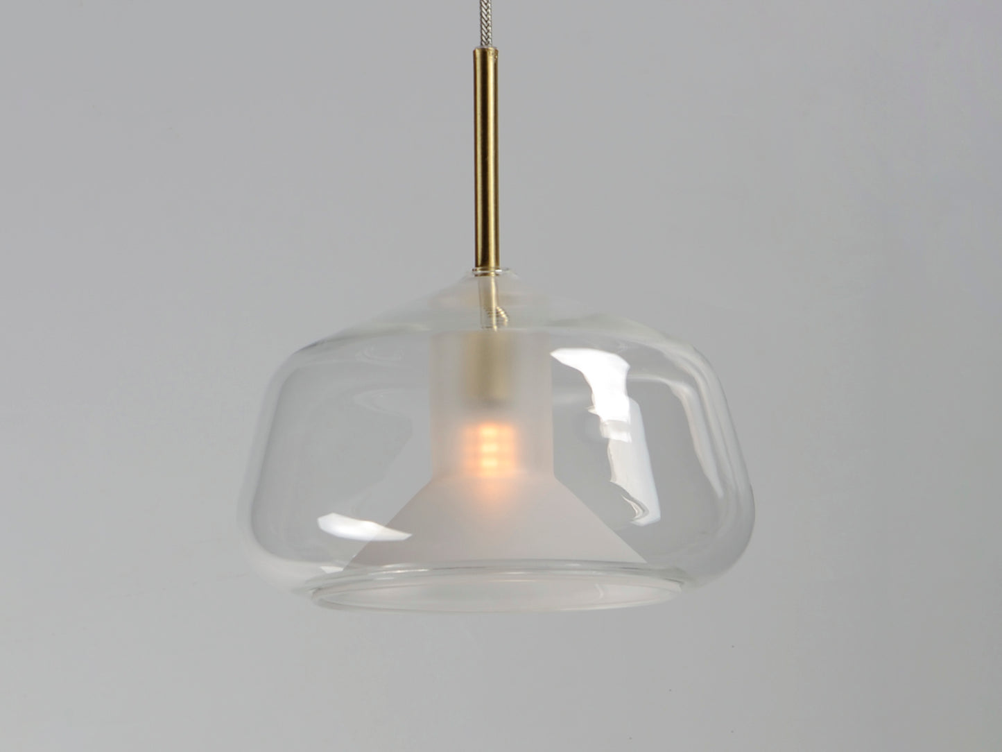 Deuce LED Pendant Satin Brass by ET2
