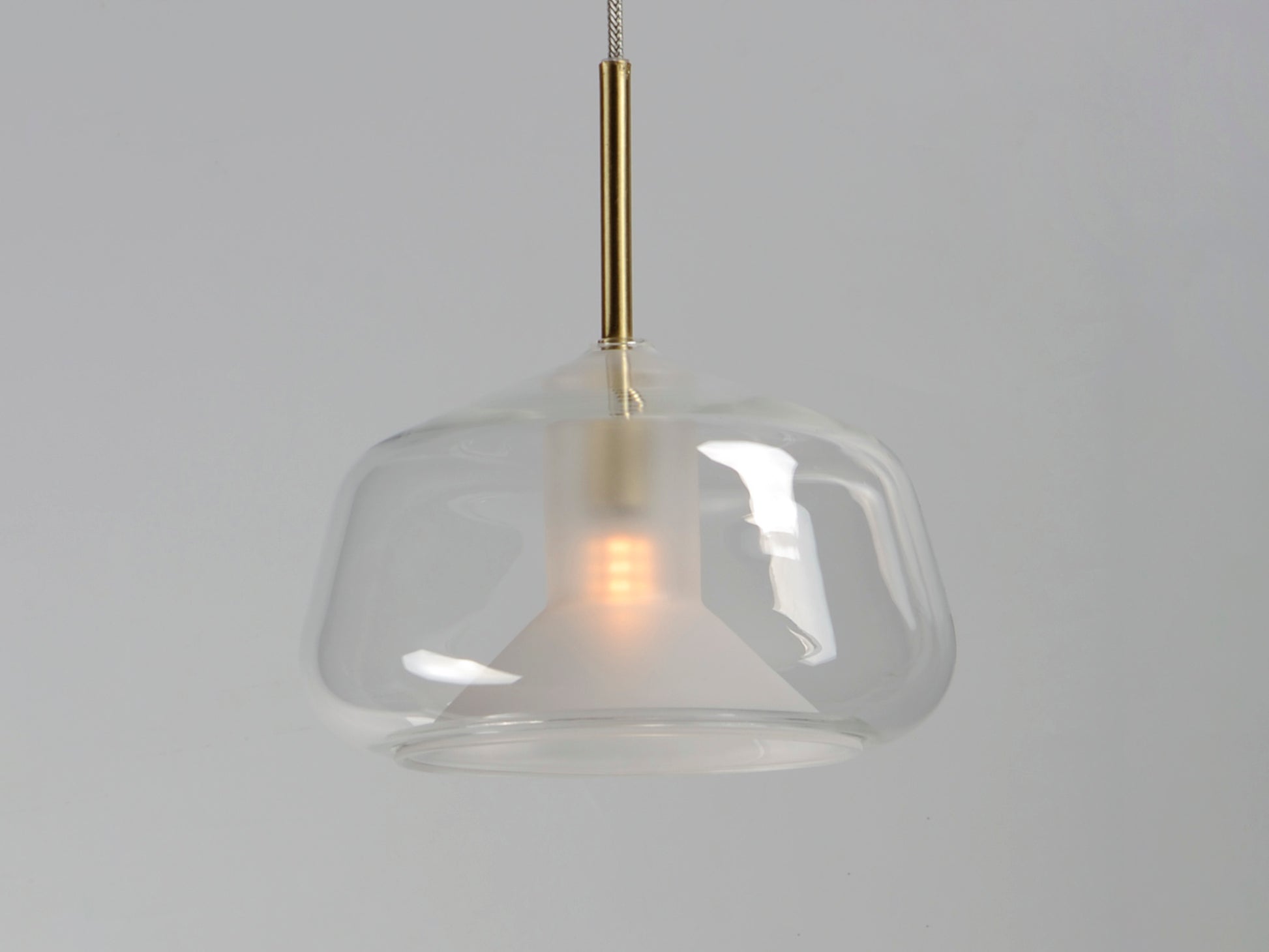 Deuce LED Pendant Satin Brass by ET2
