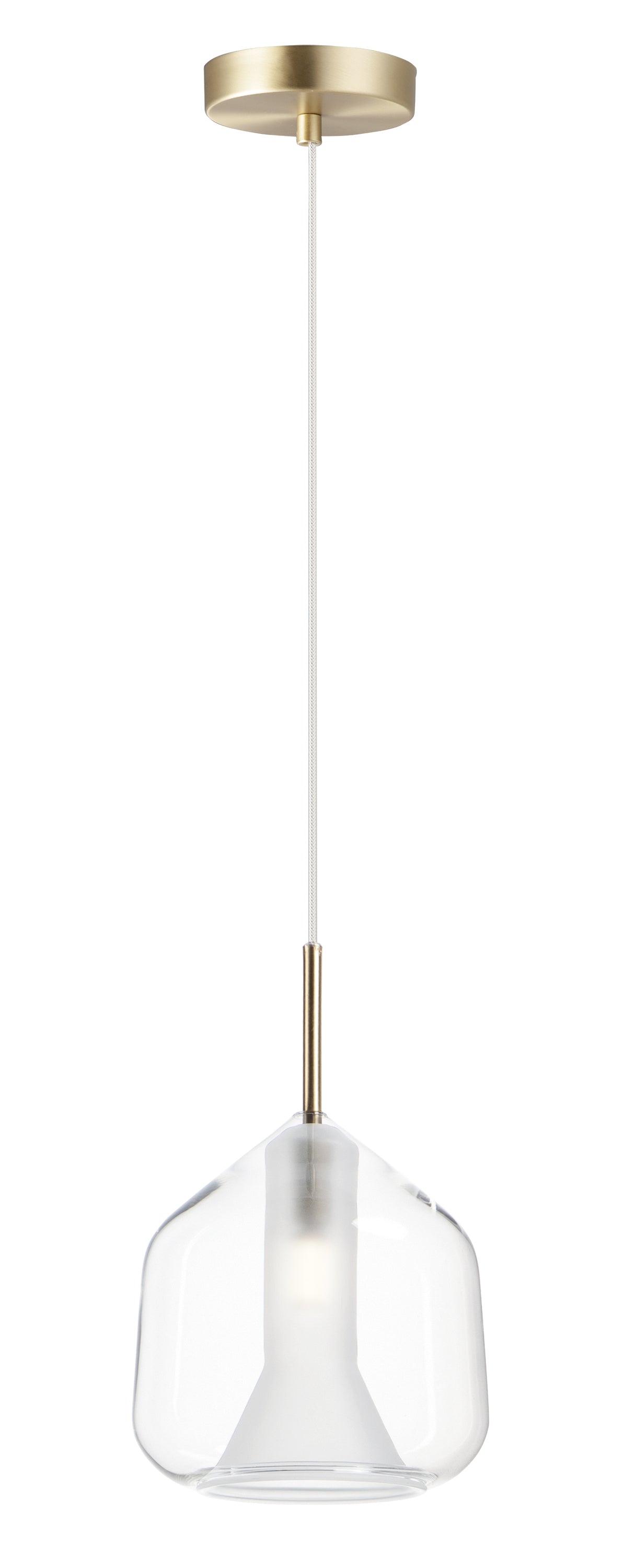Deuce LED Pendant Satin Brass by ET2