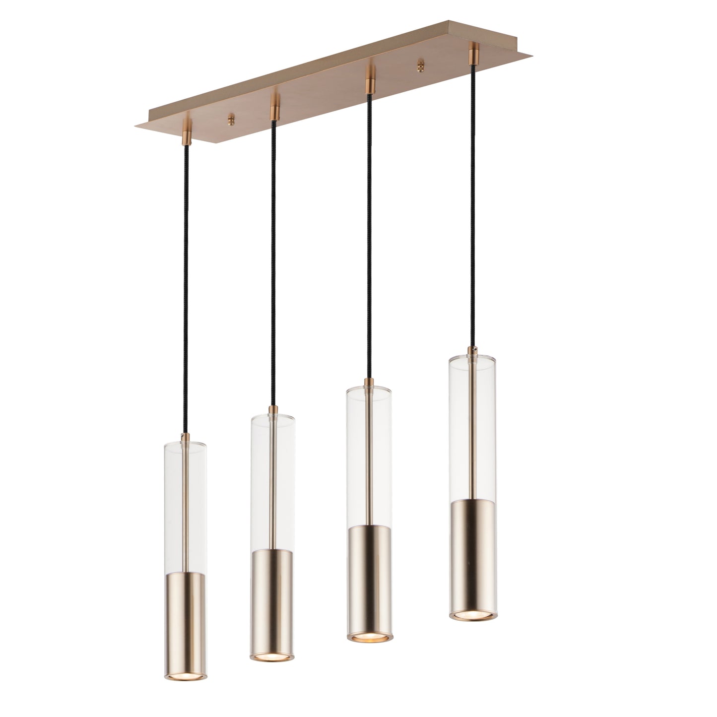 Torch LED 4-Light Linear Pendant Satin Brass by ET2