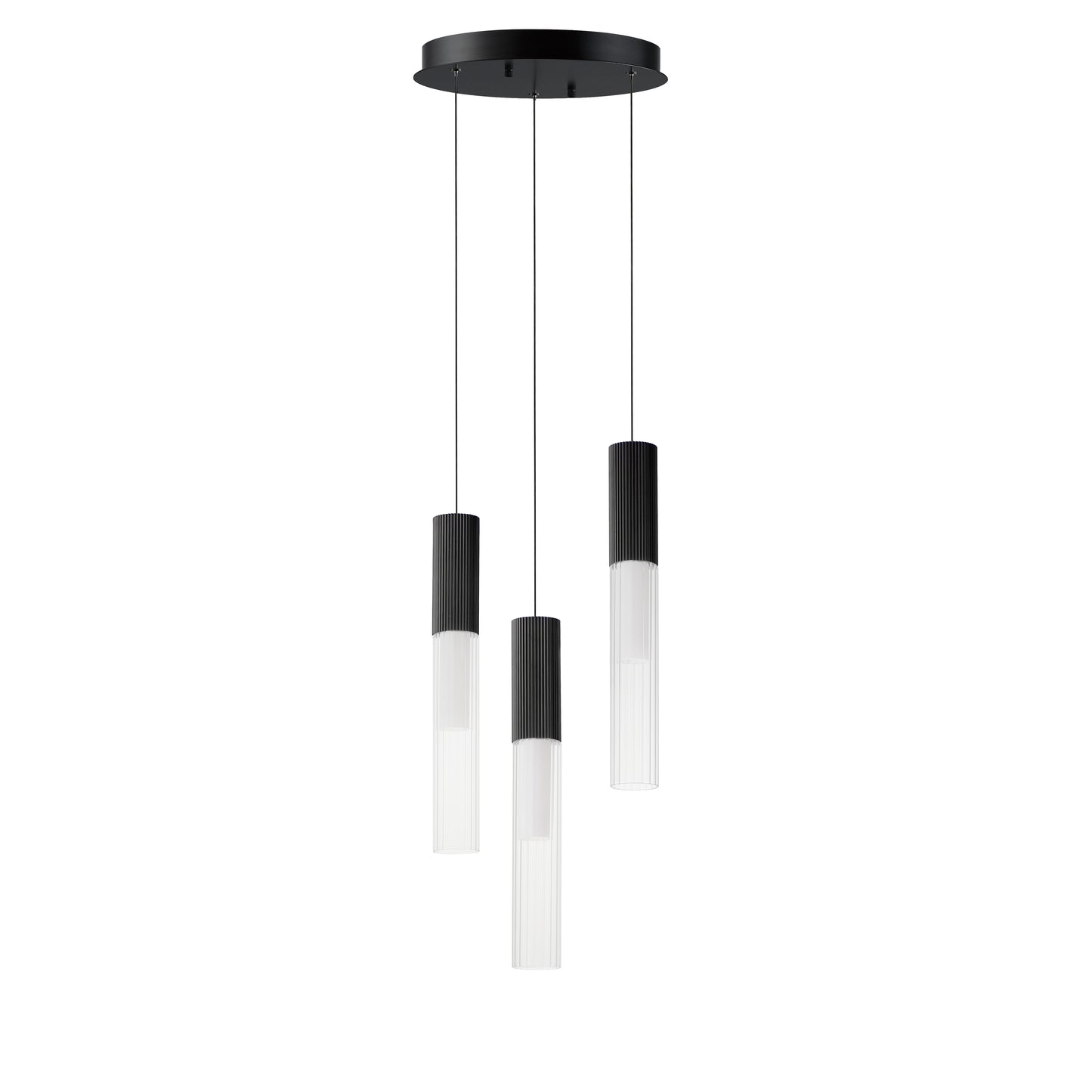 Reeds 3-Light LED Pendant Black by ET2